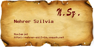 Nehrer Szilvia névjegykártya